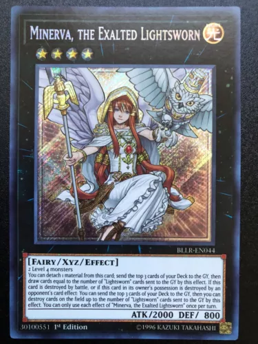 Minerva, the Exalted Lightsworn BLLR-EN044 Secret Rare 1st Edition Mint/ NM