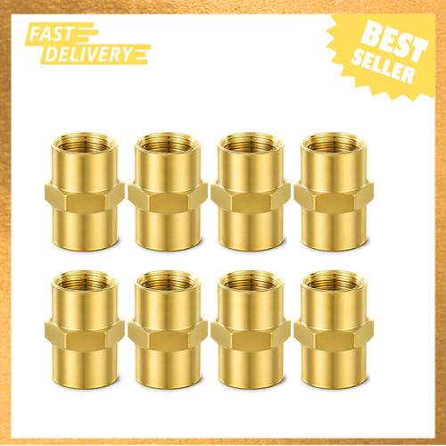 Brass Pipe Fitting NPT Coupler 1/4 Inch Female Male Heavy Duty Hex Adapter