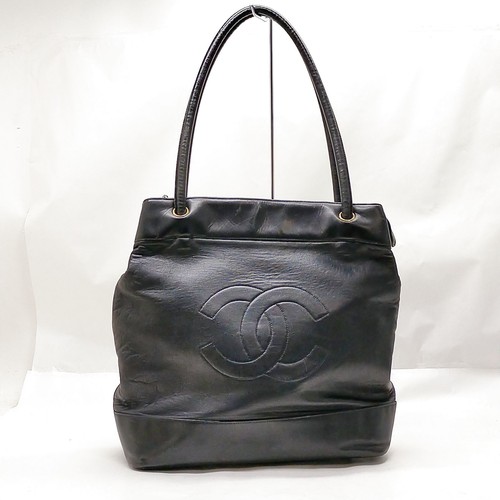 Chanel Tote Bag Black Leather 1069418 - Picture 1 of 21
