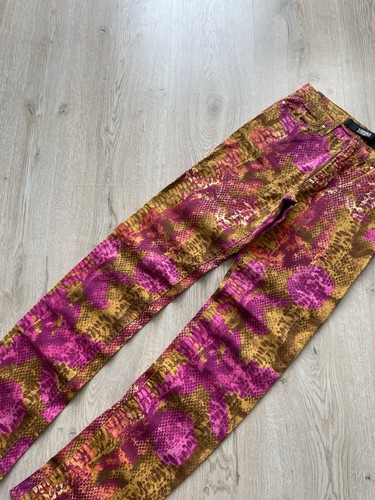 VERSACE Jeans Couture 1990s Cotton Pants Multicolor Women's Italy 27 Vintage Y2K - Picture 3 of 14