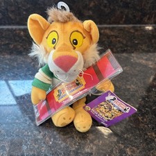 New VTG 1999 Eden Plush Beanbag Between The Lions Lionel 8"  Bookmark READ