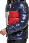 Tommy Hilfiger Mens Water Wind Resistant Puffer Jacket Sz S Shiny Logo New blue