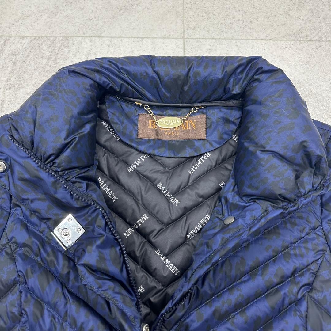 Balmain Leopard Pattern Down Coat Lightweight M, … - image 6
