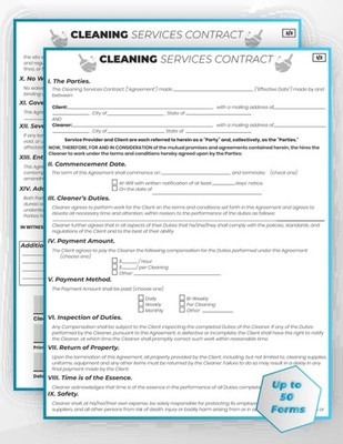 Cleaning Services Contract Form Book: Perfect For Signing with a Client or Compa