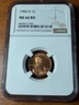 1980 D 1C Lincoln Memorial Penny Cent NGC MS - 66 RD Red