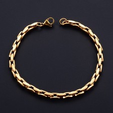 Gliederkette Armband Edelstahl Chunky Silber Gold Damen Herren 16-24cm 4,2mm