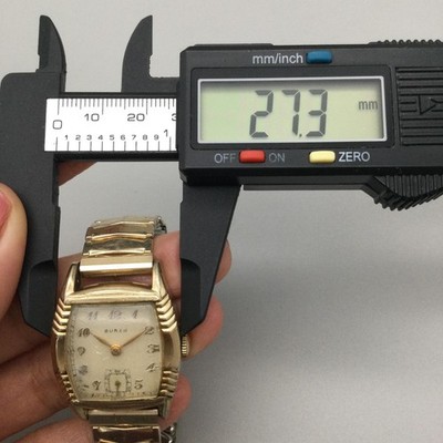 Vintage Buren Tank Mens Watch 27mm 10K RGP Art Deco Stretch 