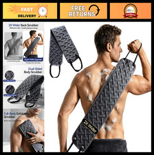 38.5 Inch Double-Sided Back Scrubber Towel with Handles - Exfoliating Bath Spong