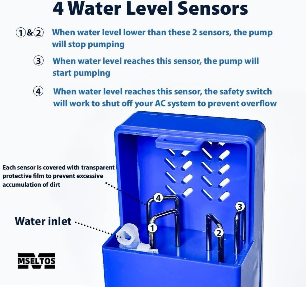 6.4GPH 50FT Max Head Drip Pan HVAC Condensate Pump 110V/230V Auto Safety SwitchK