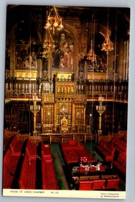 Postcard 1960s United Kingdom House of Lords Chamber Interior