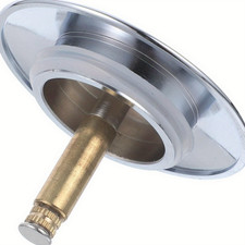 1pc Adjustable Brass Pop-Up Bathroom Drain Stopper - 70mm Flat Seal Bathtub Plug