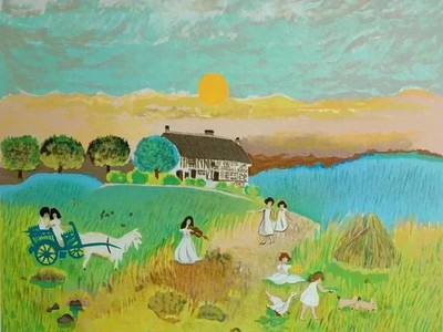 Annie Delibeiro: Leben Auf Dem Bauernhof, Originale Lithographie Signiert, 400ex