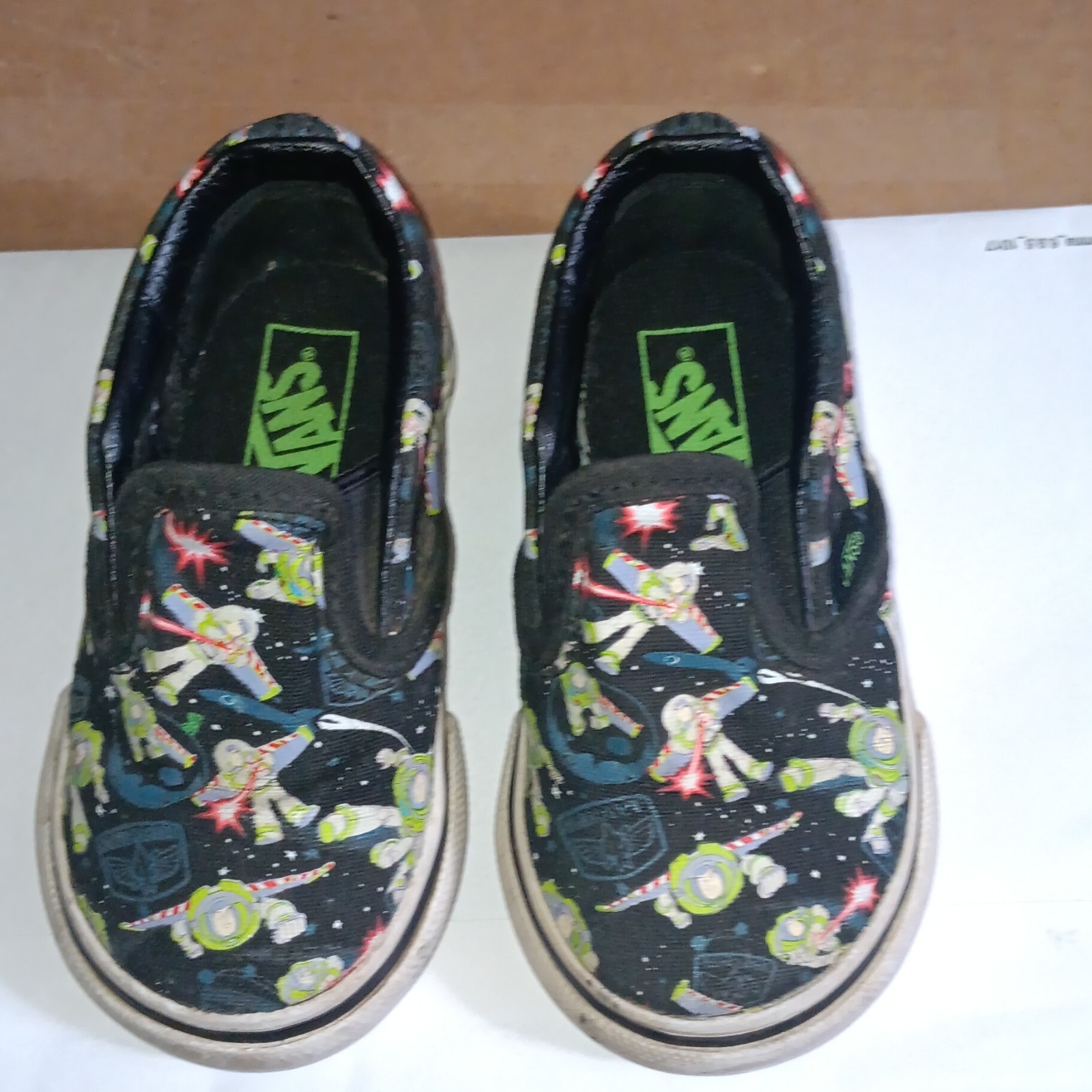 VANS Classic Slip-On Buzz Lightyear Toy Story Canvas Kids Shoes Black 4.5