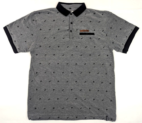 Wild Kiwi New Zealand Golf Polo Shirt Men XL, Gray Black Leather Logo Maori EUC