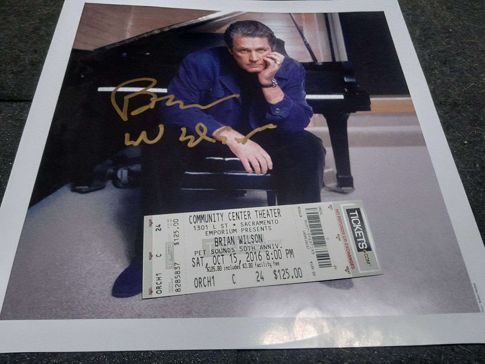 beach boys autograph brian Wilson signed live ticket concert USA 2016 collectors