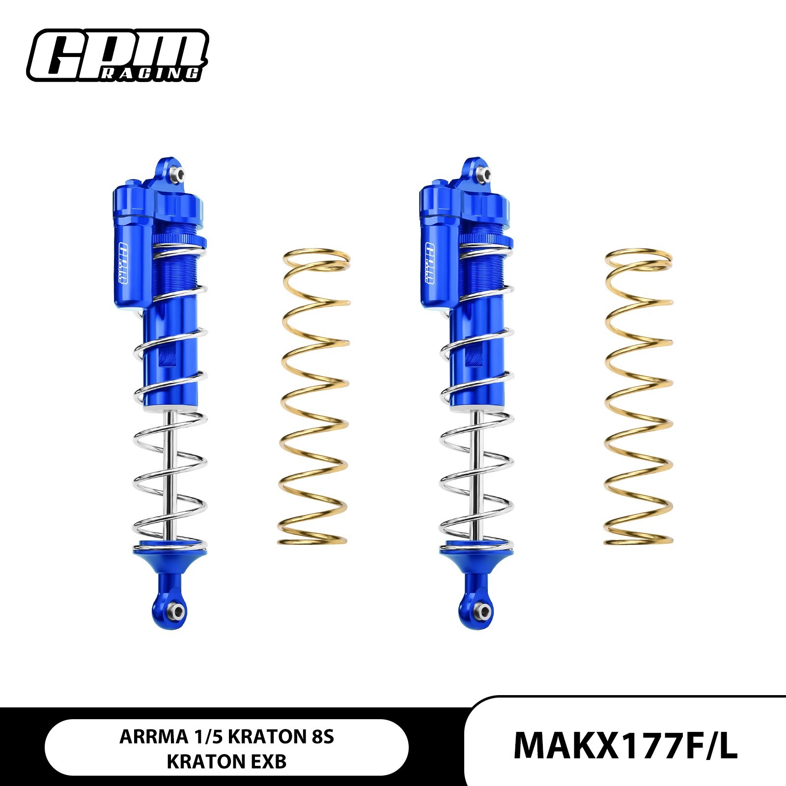 GPM Alloy Front L-Shape Piggy Back Spring Dampers 177mm ARRMA 1/5 Kraton 8S EXB