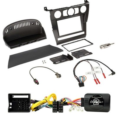 Radio Kit Steering Wheel Adapter Double Din Car Stereo For BMW 5 Series E60 2004-2007