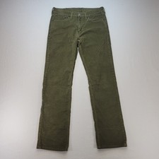 Levi's 514 Corduroy Pants Mens 33x32 Olive Green Slim Straight Stretch Casual