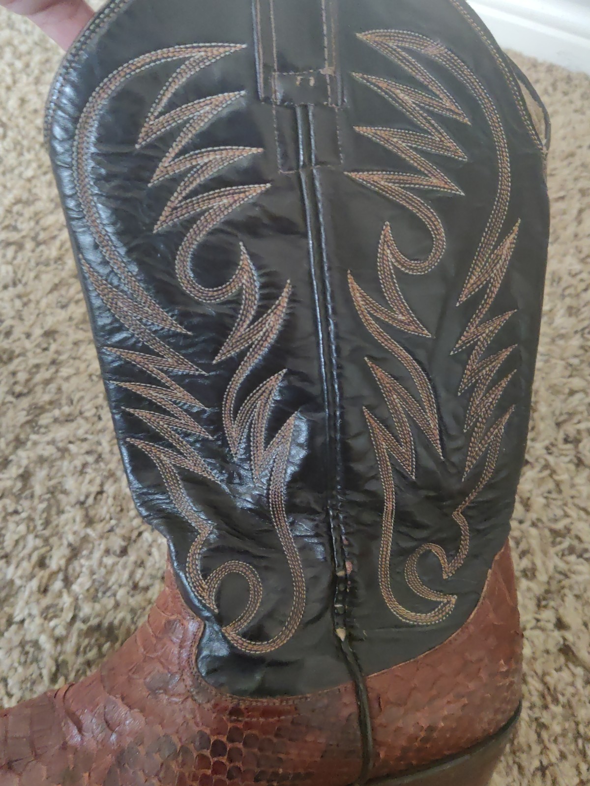 JR Mens COWBOY BOOTS PYTHON SNAKE PATTERN US 8 OR… - image 15