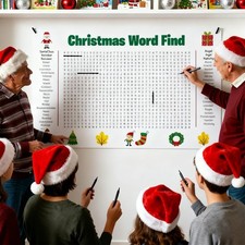 Xmas Word Search Poster Family Word Search Wall Game Interesting Interactive