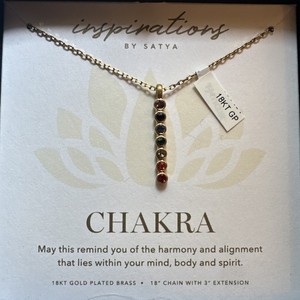 Authentic Satya Inspirations Chakra Necklace 18 Kt Gold Plated Box