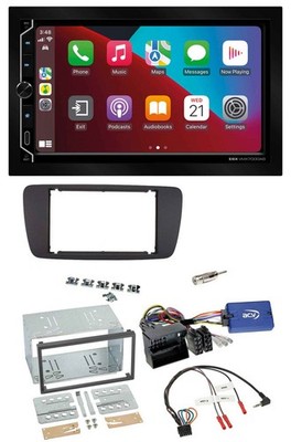 ESX 2DIN DAB USB steering wheel Bluetooth car radio for Seat Ibiza from 08 Azabache black