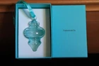 Tiffany & Co. Blue Crystal Glass Christmas Bauble Ornament New w/ Box-DDPtoUSA