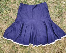 Lauren Ralph Lauren Blue Flare Skirt Womens 10 Cottagecore Y2k