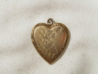 Vintage Gold Vermeil Sterling Silver Engraved Flower Design Heart Locket Pendant — photo 3