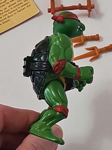 Vtg 1988 TMNT Raphael SOFT HEAD 100% COMPLETE + FILE CARD - GREAT COND Ninja Tur - Picture 19 of 19