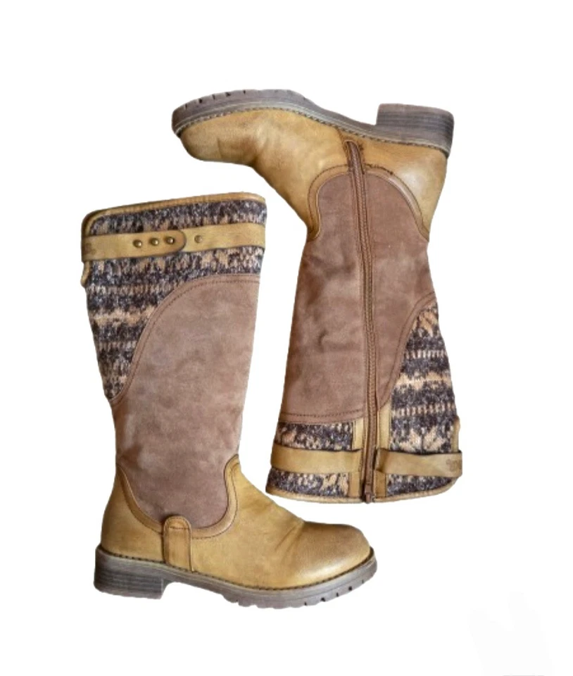 MUK LUKS Women's Kelsey Boots Size 8 Brown Zip-Up Mid-Calf Water Resistant - Image 2 of 4