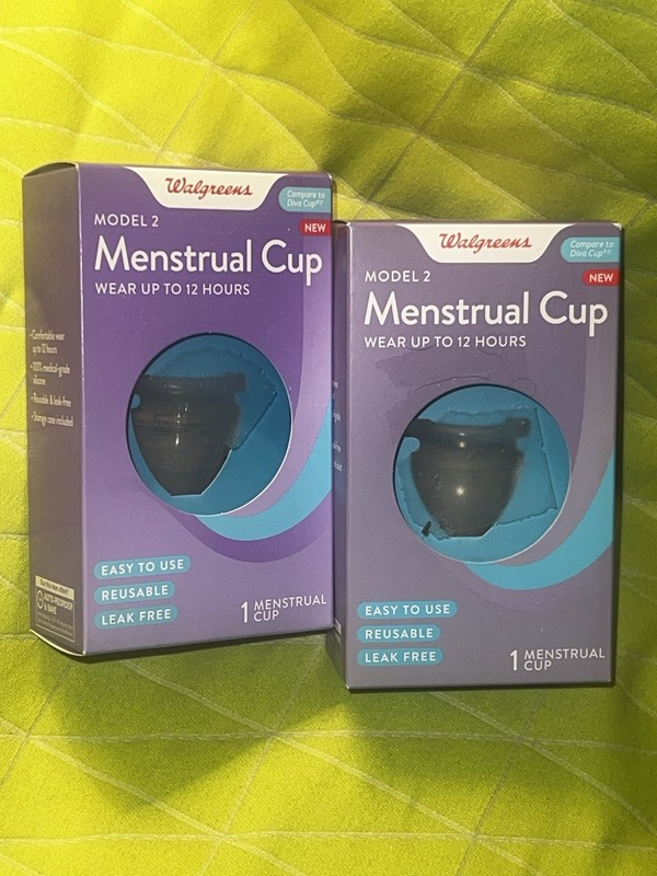 “2 Boxes of Walgreens Model 2 Menstrual Cups”Age 30+ ~ Compare to Diva Cup ~ NIB