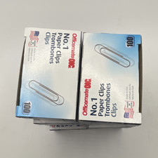 Officemate OIC No. 1 Paper Clips 100 Count Box Silver Metal Office Supplies
