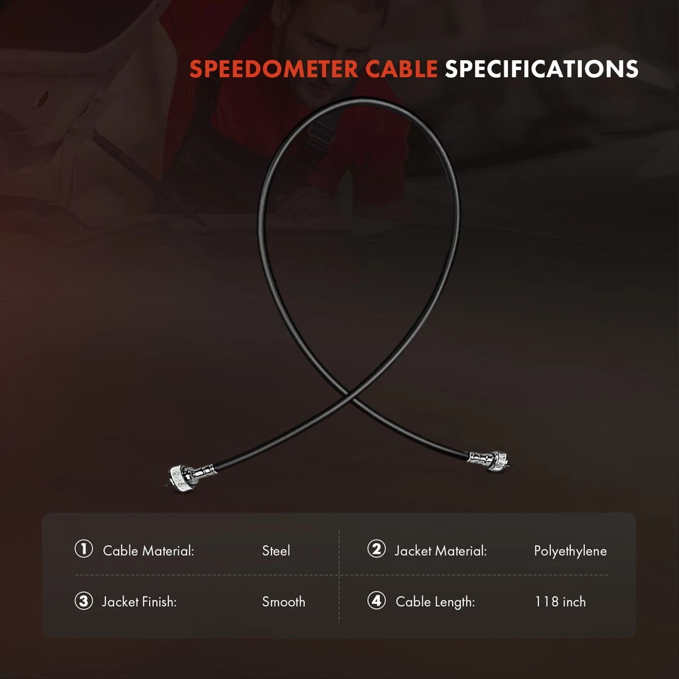 1x Cable velocímetro de 38 pulgadas para Ford F-100 F-150 Chevrolet Malibu Jeep Wrangler Foto 3 de 4