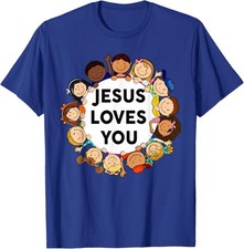 Christian Faith Jesus Loves You Cute Kids Boy Girl Toddler T-Shirt