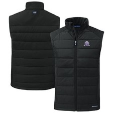 Men's Cutter & Buck Black Northwestern Wildcats Evoke Hybrid Eco Softshell