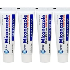 Globe (4 Pack) Miconazole Nitrate 2% Antifungal Cream, Cures Most Athletes Foot.