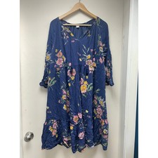 Old Navy Blue Floral Long Sleeve Dress 2X Tall