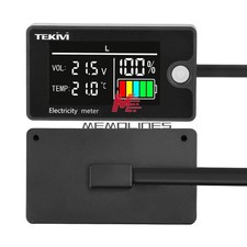 DC8-100V LCD Digital Battery Capacity Indicator Voltmeter w/ Temperature Display