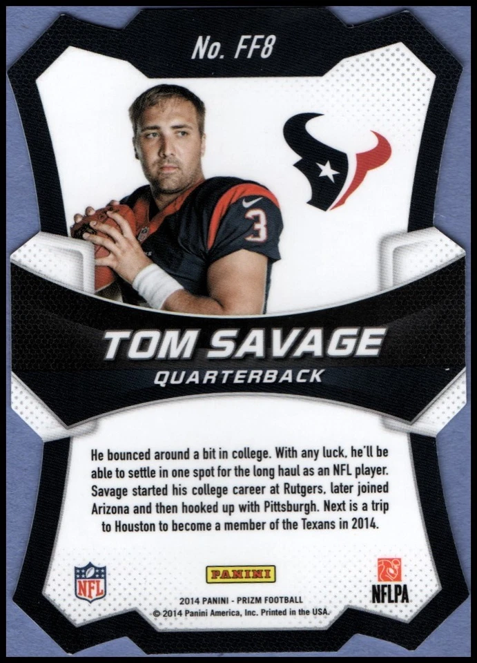 2014 Panini Prizm Fresh Faces #8 Tom Savage - FB - Image 2 of 2