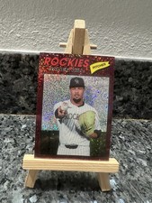 2025 Topps Heritage Sparkle Burgundy Parallel Jaden Hill #26 Colorado Rockies 