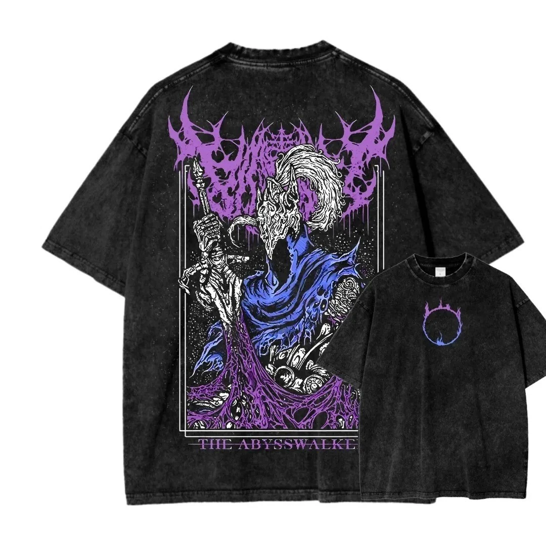 Dark Souls T Shirt Washed Vintage Anime Streetwear Oversized Graphic Tee Men
Opens in a new window o