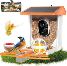 Solar Bird Feeder with Camera,2K HD AI Identify Smart Bird Feeder Outdoor Camera