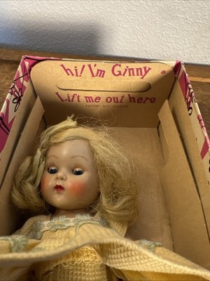 Vintage 1950s Vogue Strung Ginny Doll In Box Kindergarten Series