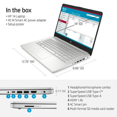 BRAND NEW HP 14dq2031wm 14'' HD i31115G4 3GHz Intel UHD Graphic 600 4GB RAM 128GB