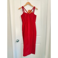 GUESS 1990s Red Velvet Wiggle Dress Size Small Vintage VTG Size 3 Prom Evening