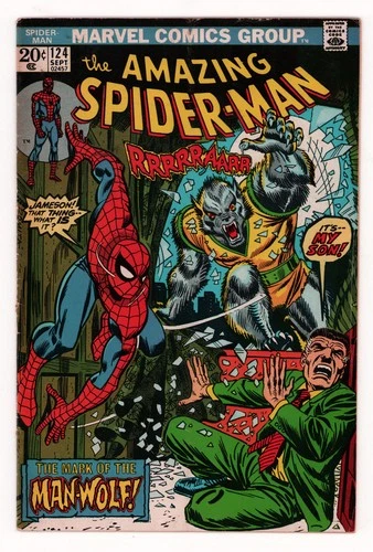 Amazing Spider-Man #124 FIRST APPEARANCE MAN WOLF Bronze Age Marvel 1973 VG