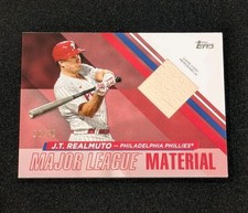2024 Topps Ser. 2 J.T. Realmuto Game Used Bat 10 /25 Red Major League Lumber J T