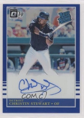 2019 Panini Donruss Optic Blue Prizm 10/50 Christin Stewart #R85-CS Auto RC 0f7i