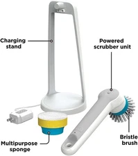 Black+Decker Grimebuster Pro Power Scrubber Brush, Rechargeable, White